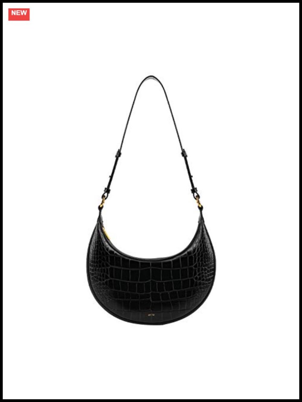 Vegan Leather Saddle Shoulder Bag Adjustable Strap Zip Closure